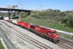 Cp 8706 + 6250 and Soo 4416 roll thru the yard crossover